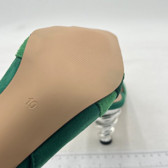 FOWT Women Rainbow Color Stripes Strange Spiral High Heel Pumps Slip On Pointed - Picture 6 of 8